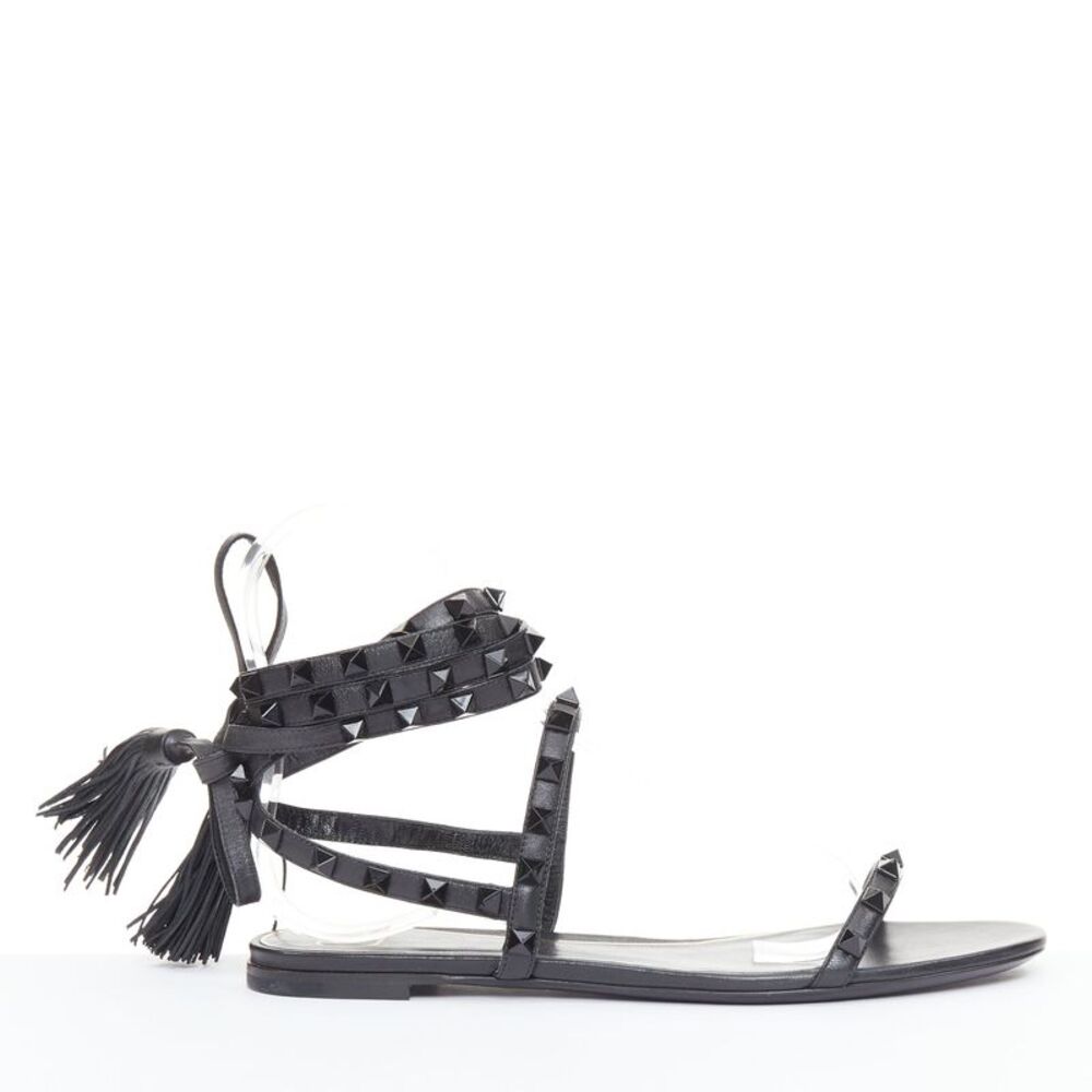 Valentino Rockstud Wraparound Lace Up Gladiator